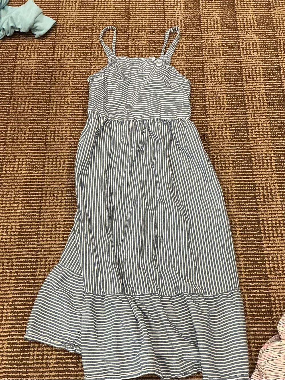 Old Navy Blue and White Striped Girls' Maxi Sundress